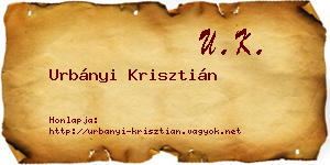 Urbányi Krisztián névjegykártya